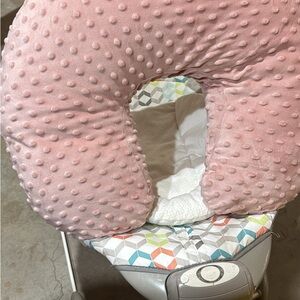 Pink Nursing Pillow with Textured Cover